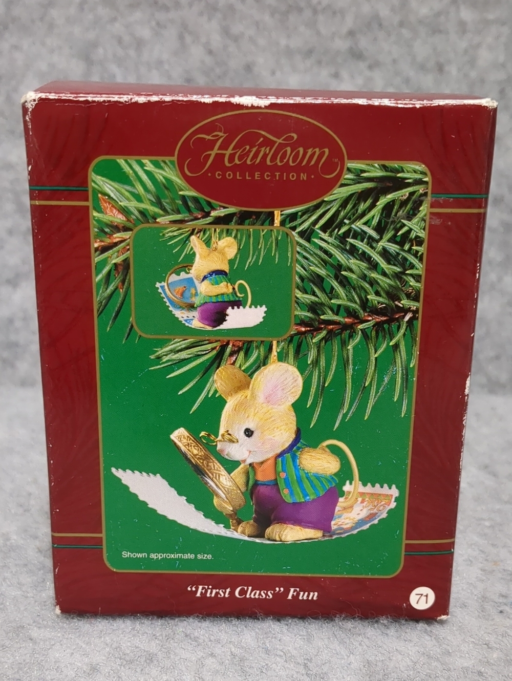 Heirloom Collection First Class Fun Mouse Is Stamp Collector Christmas Ornament